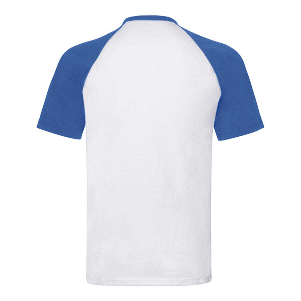 Tshirt Manches Courtes Baseball Homme (Blanc / Bleu Roi) 2/2