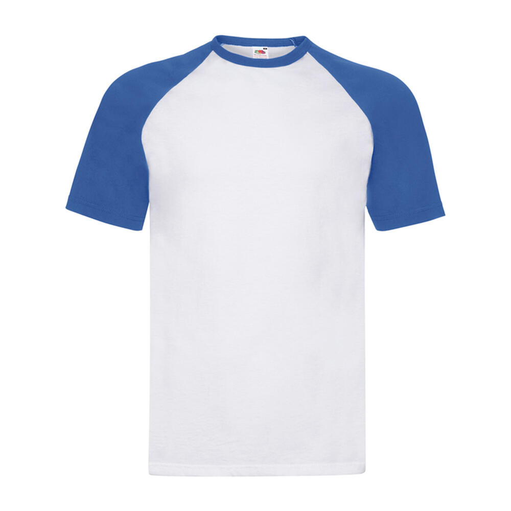 Mens ShortSleeved Baseball TShirt (White/Royal Blue)