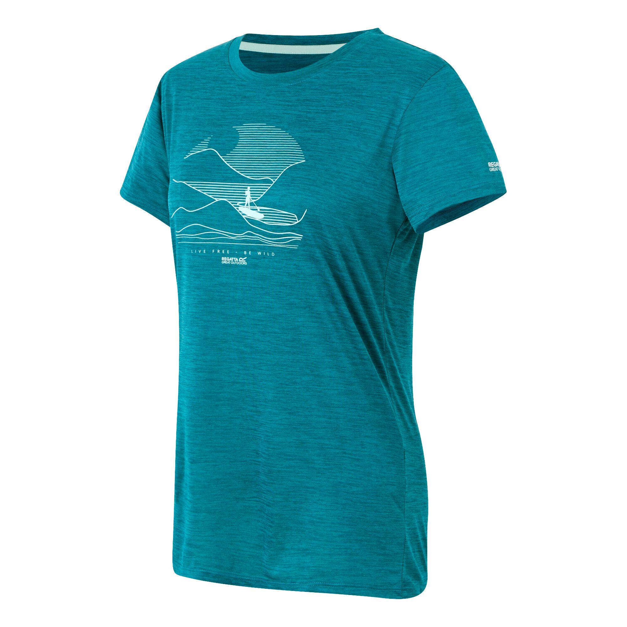 Womens/Ladies Fingal IX Live Free Be Wild Marl TShirt (Exotic Plume) 3/4