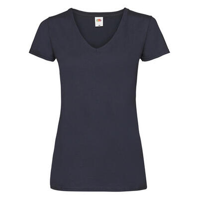Dames valueweight v hals tshirt (zwart)