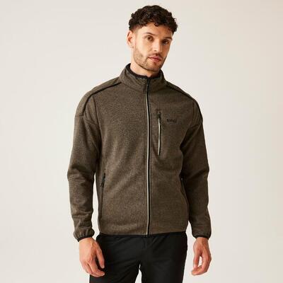 Fleece heren hiking zip-up met zijzakken