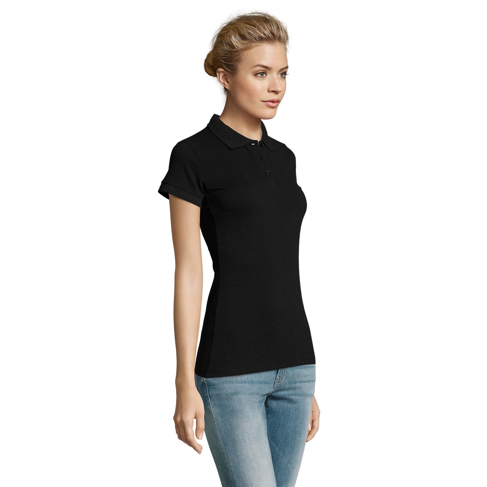 Dames Perfect Poloshirt (Zwart) 3/4