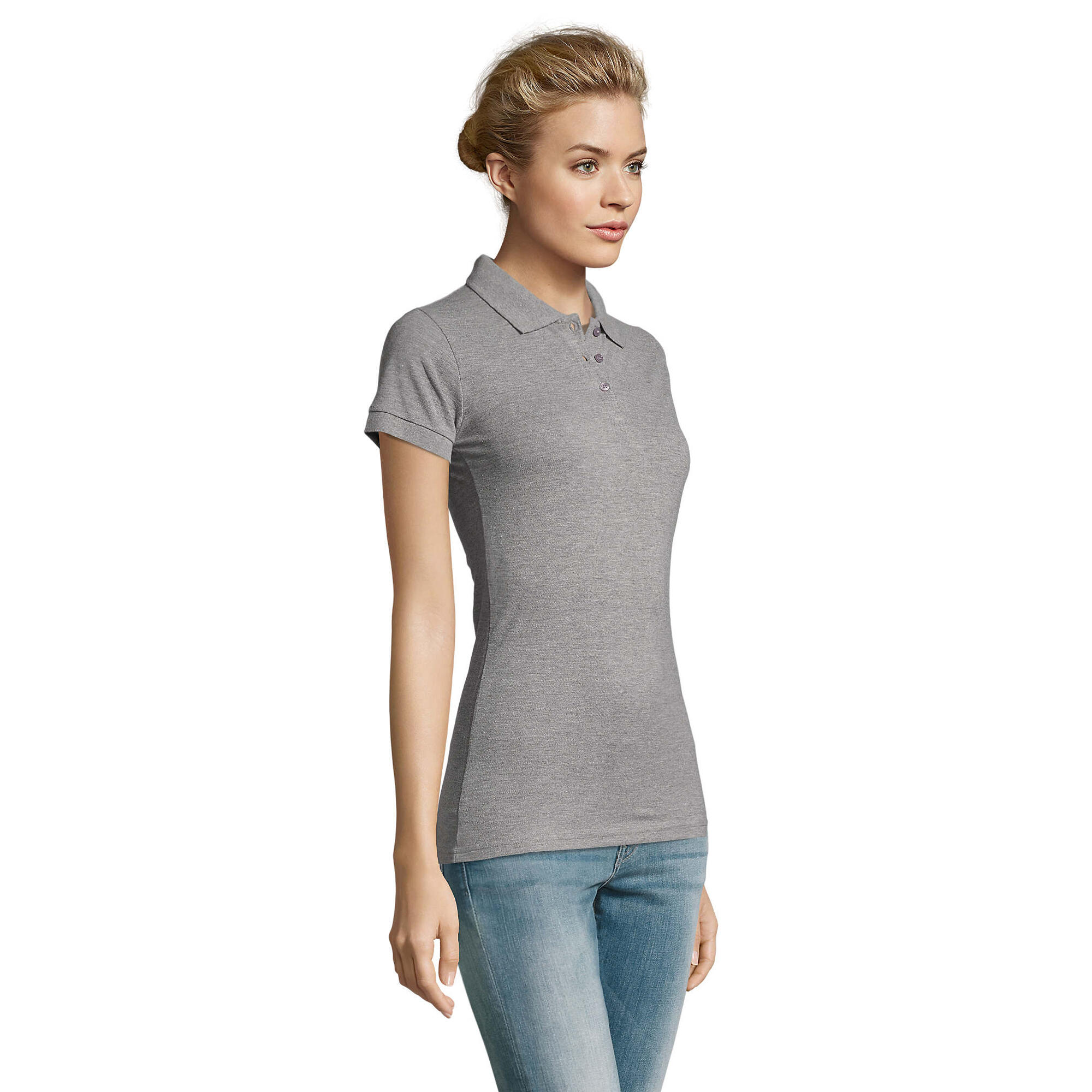 Polo PERFECT Femme (Gris Chiné) 3/4