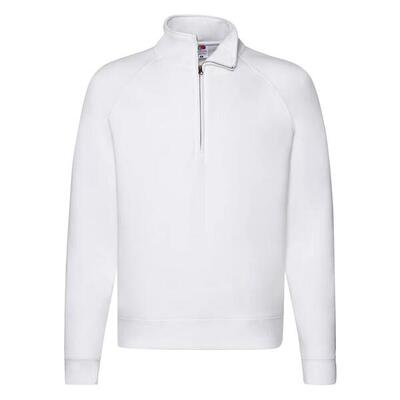 Heren premium effen quarter zip raglan sweatshirt (wit)