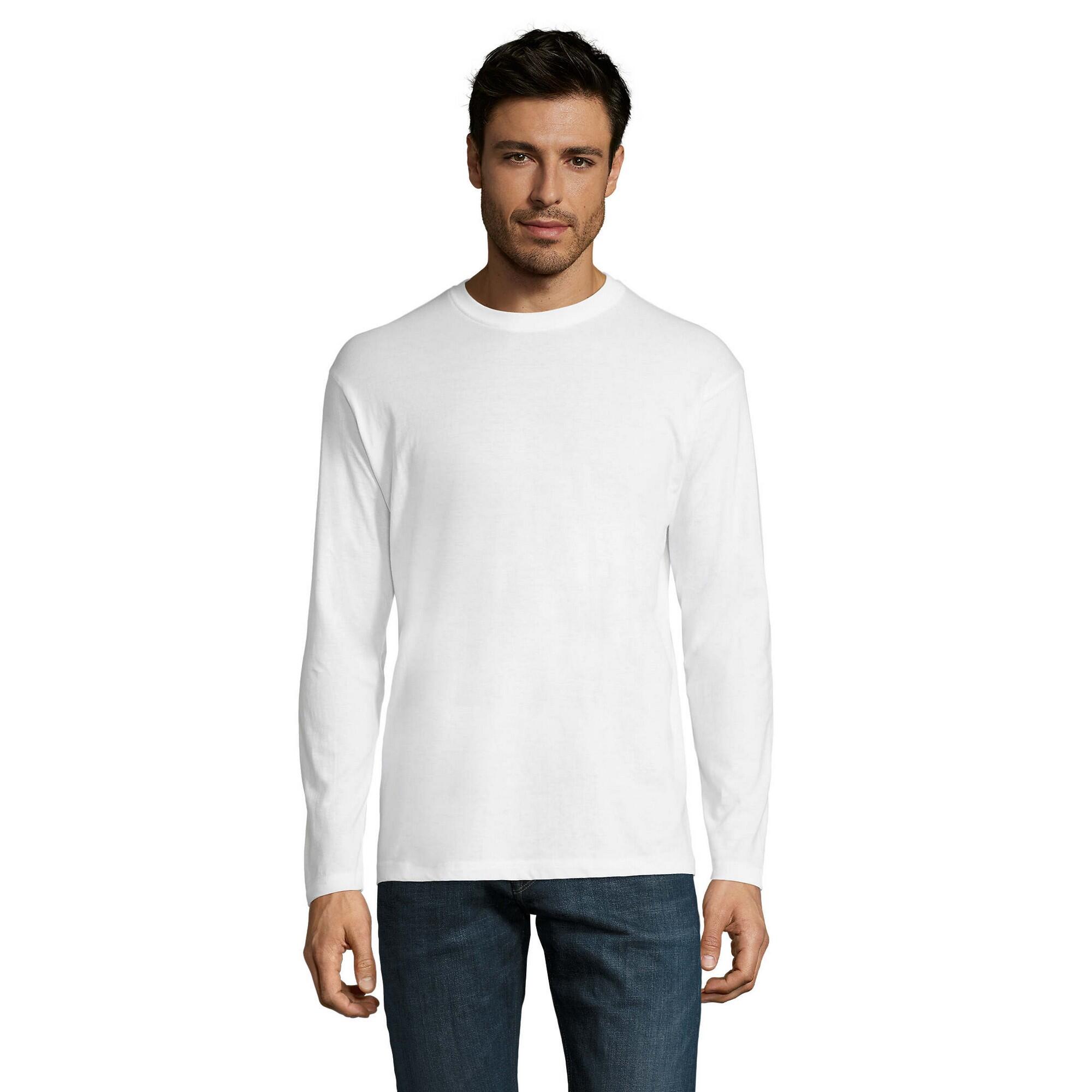 SOL'S T-Shirt de manga comprida Monarch para homem Branco
