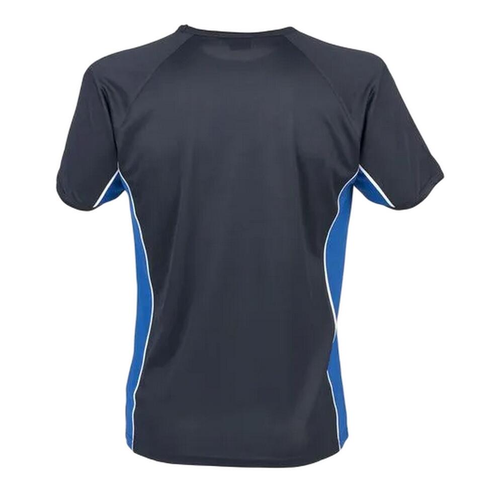 T-Shirt Tecido Performance Unissexo Adulto (Azul Marinho / Azul Real / Branco) 2/3