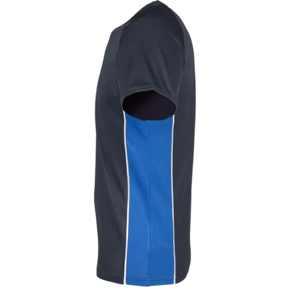T-Shirt Tecido Performance Unissexo Adulto (Azul Marinho / Azul Real / Branco) 3/3