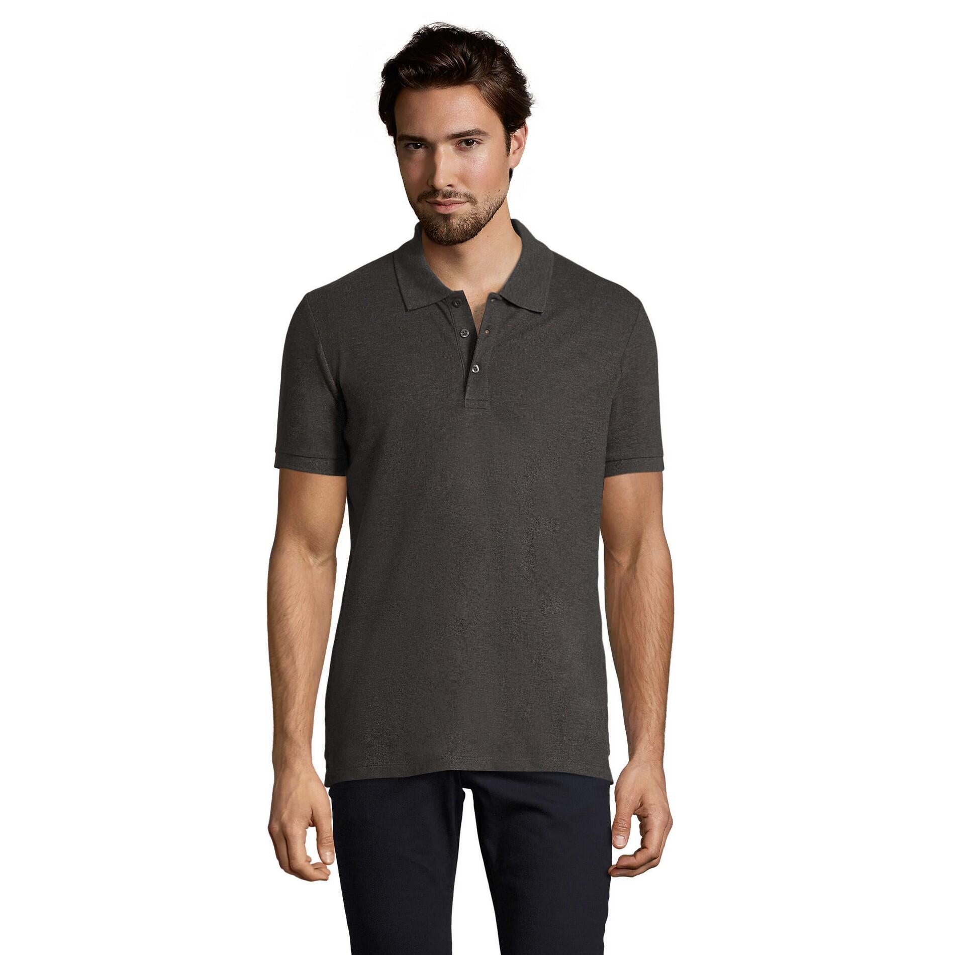 Camisa pólo Phoenix Melange para homem Melange Carvão Vegetal
