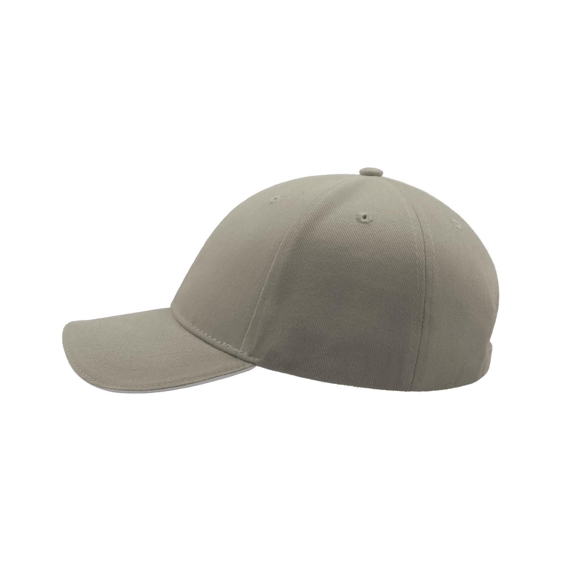 Gorra de seis capas de algodón modelo Liberty Sandwich style Gris claro 3/4