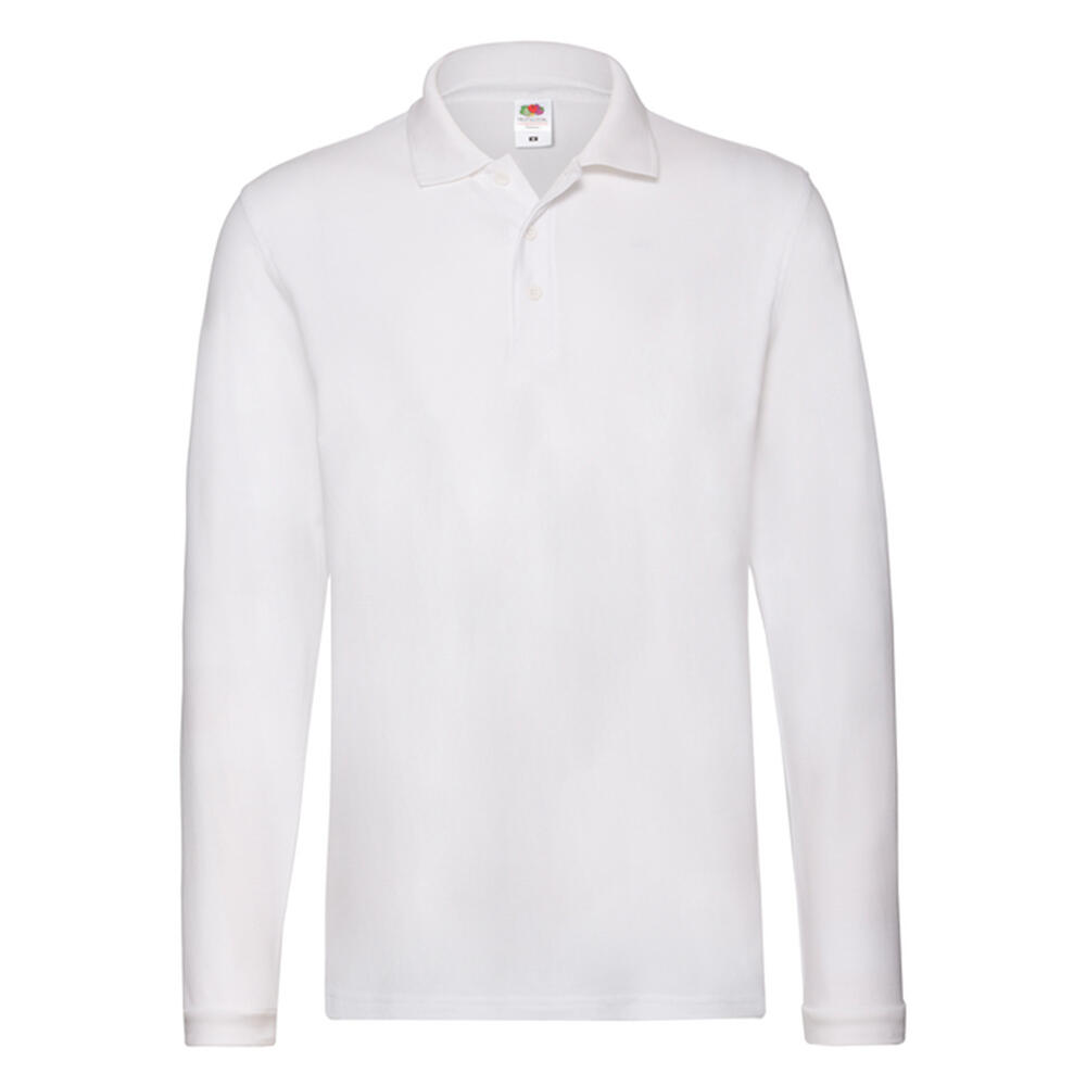 Mens Premium LongSleeved Polo Shirt (White)