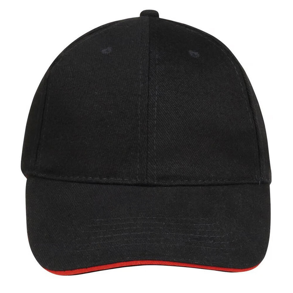 SOL'S Boné de basebol com 6 painéis Buffalo Preto / Vermelho