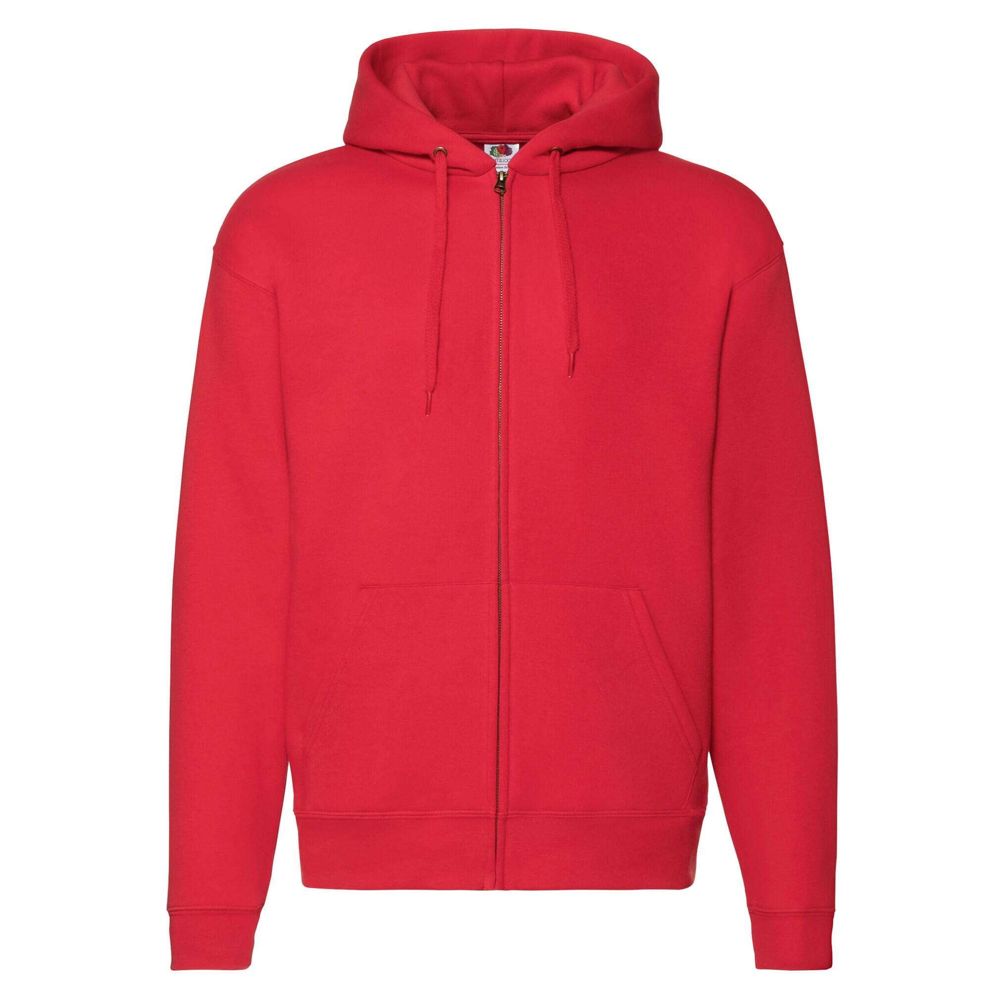 Casaco com capuz unissexo premium para adultos vermelho