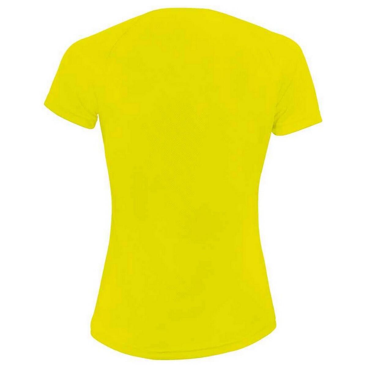 Maglietta Raglan Donna SOLS Sporty Giallo Fluo 2/4