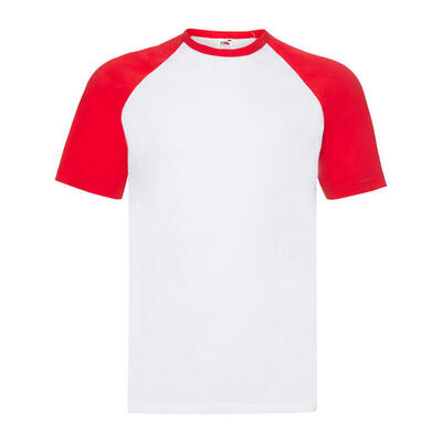 Heren tshirt honkbal met korte mouwen (witte/diepe marine)
