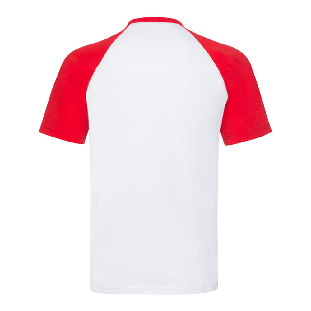 Tshirt Manches Courtes Baseball Homme (Blanc / Rouge) 2/2