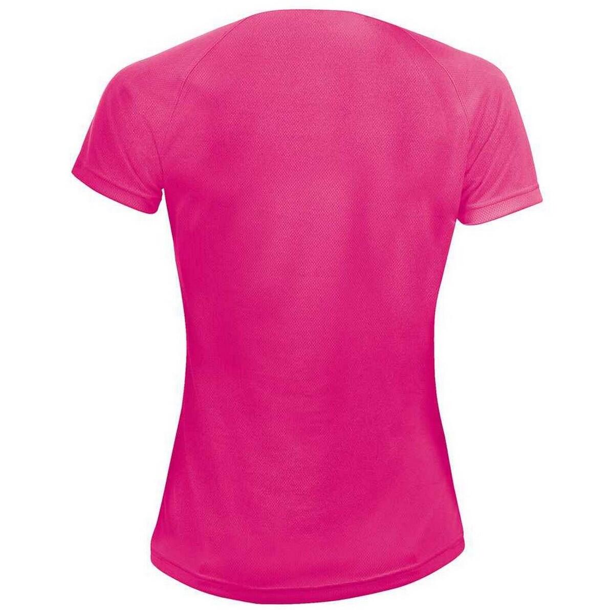 Maglietta Raglan Donna SOLS Sporty Rosa Fluo 2/4