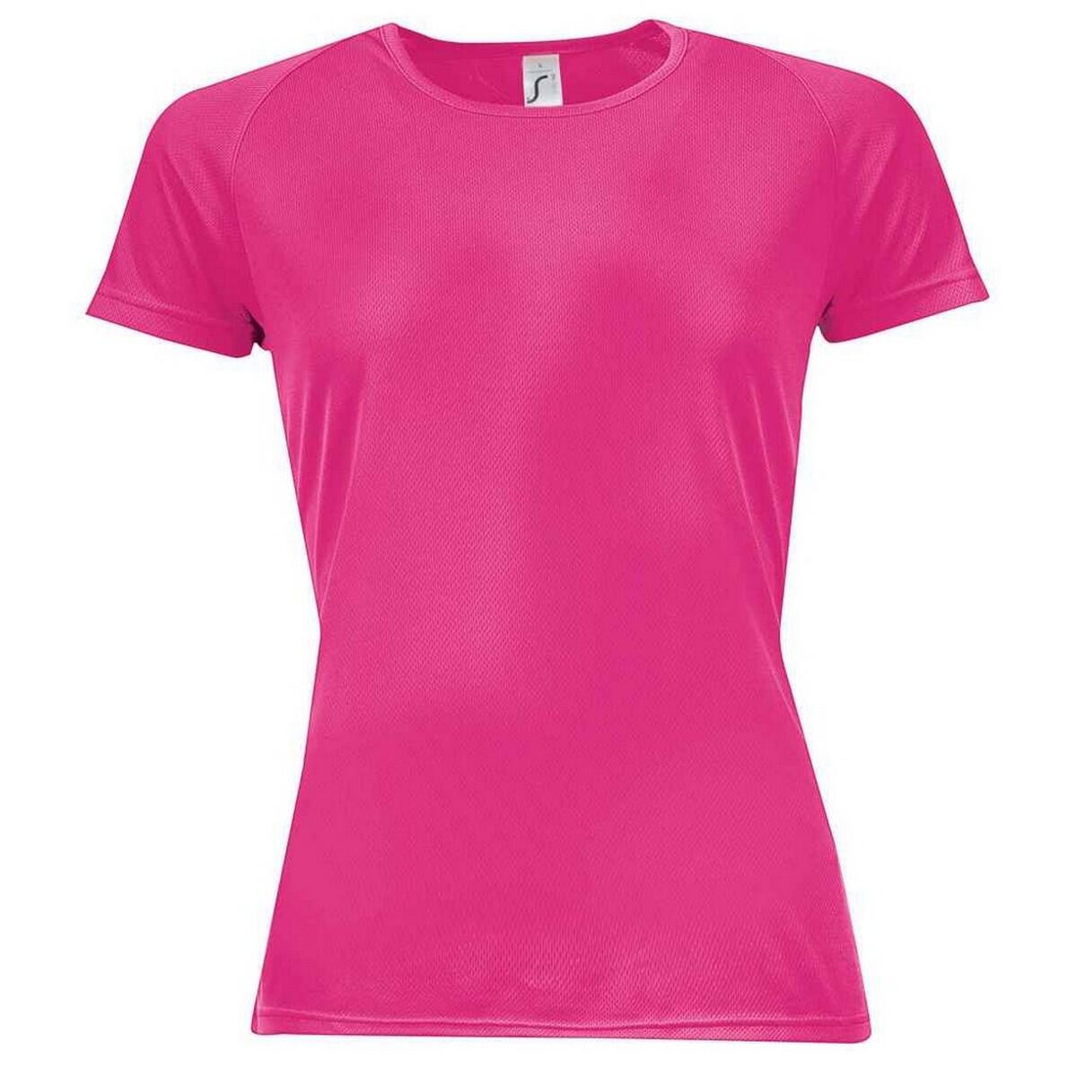 Sol's - Tshirt Sporty Femme (rose Néon) - T-shirt Manches Courtes - Rose|rouge - 48 Xl - Decathlon