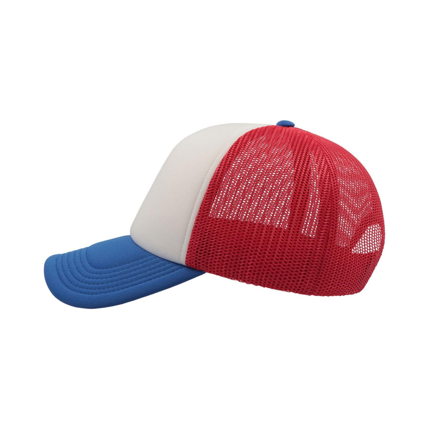 Casquette Style Trucker RAPPER Mixte (Bleu / Blanc / Rouge) 3/4