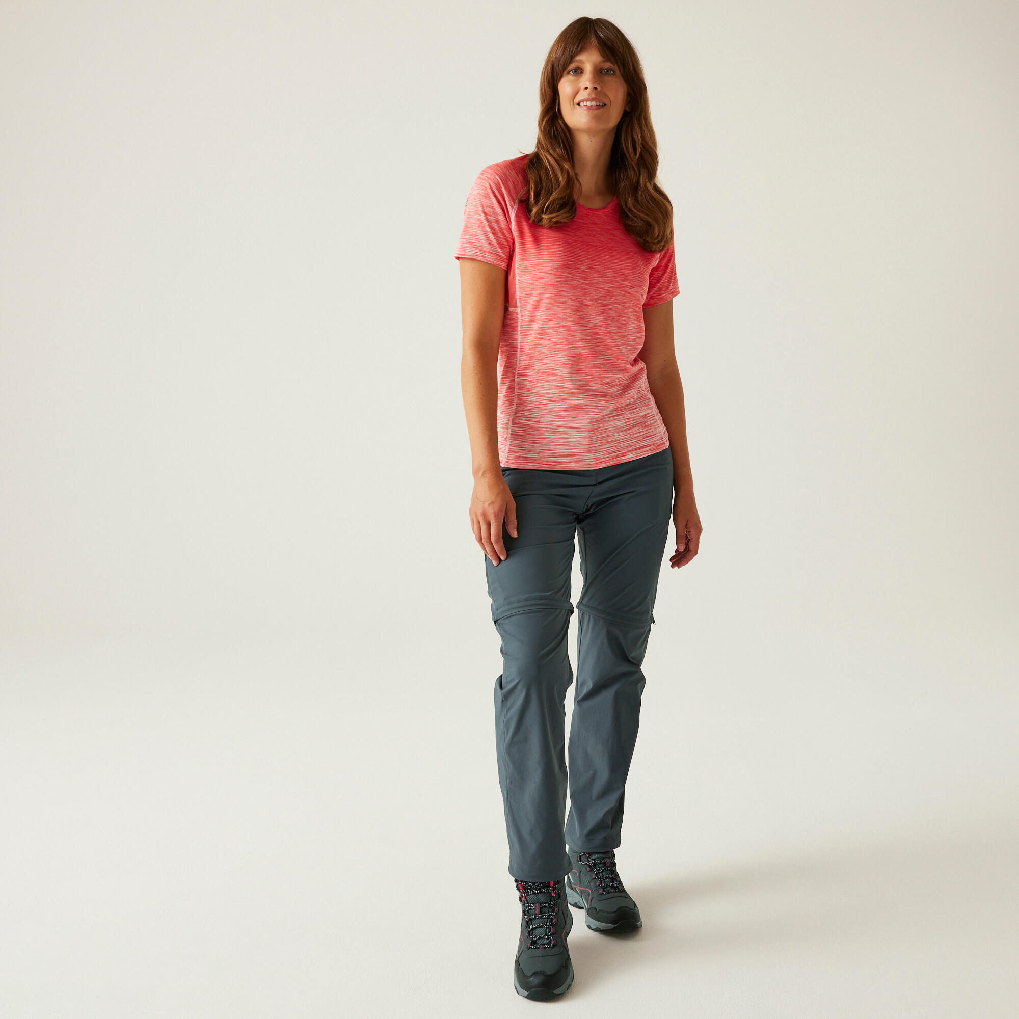 Pantaloni Escursionismo Donna Travel Light Zip Off Packaway 3/7