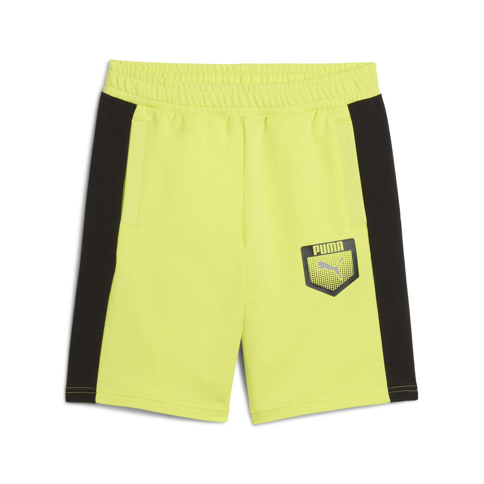 Młodzieżowe szorty dresowe Active Sports z grafiką PUMA Lemon Sherbert Yellow