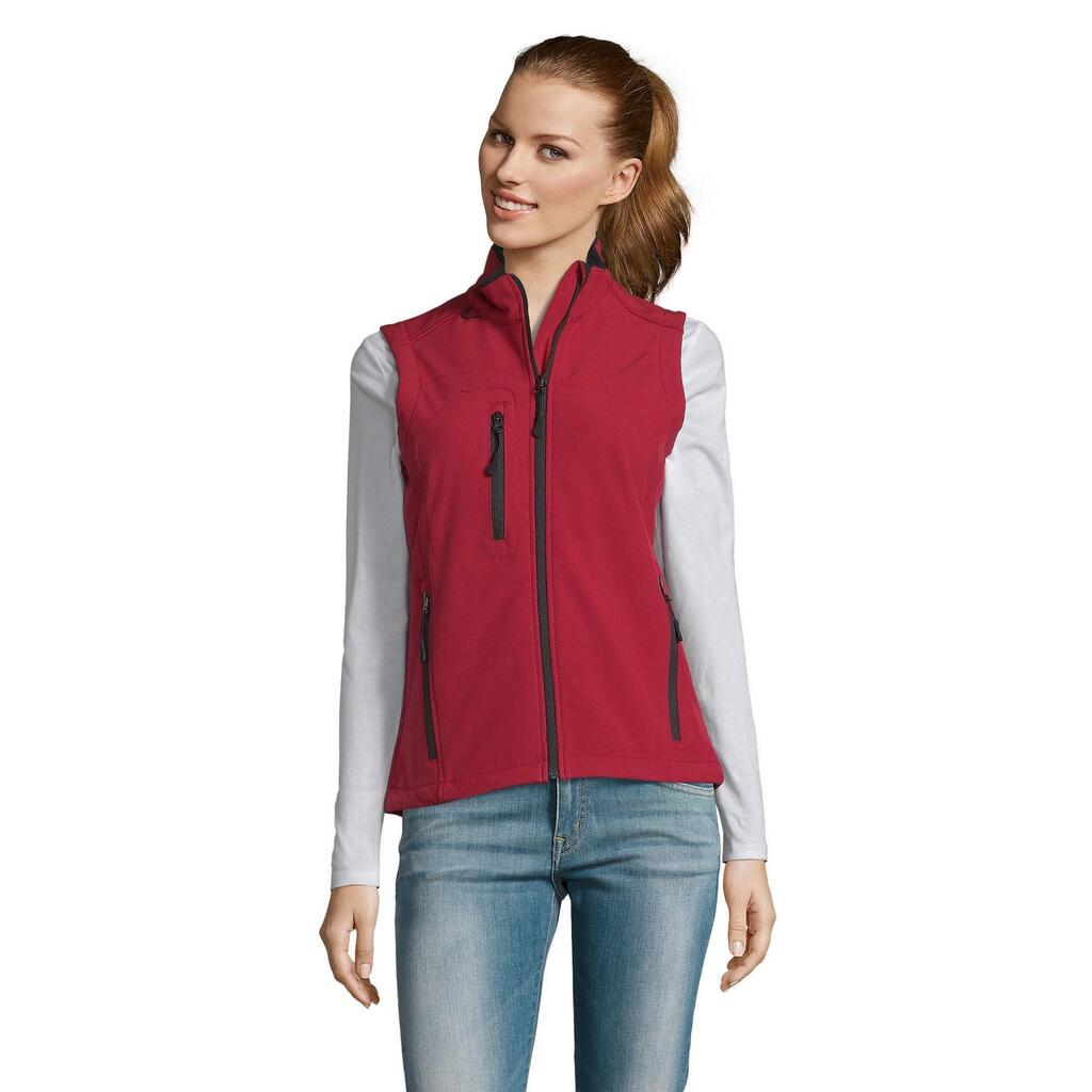 Womens/Ladies Rallye Softshell Sleeveless Gilet (Red)