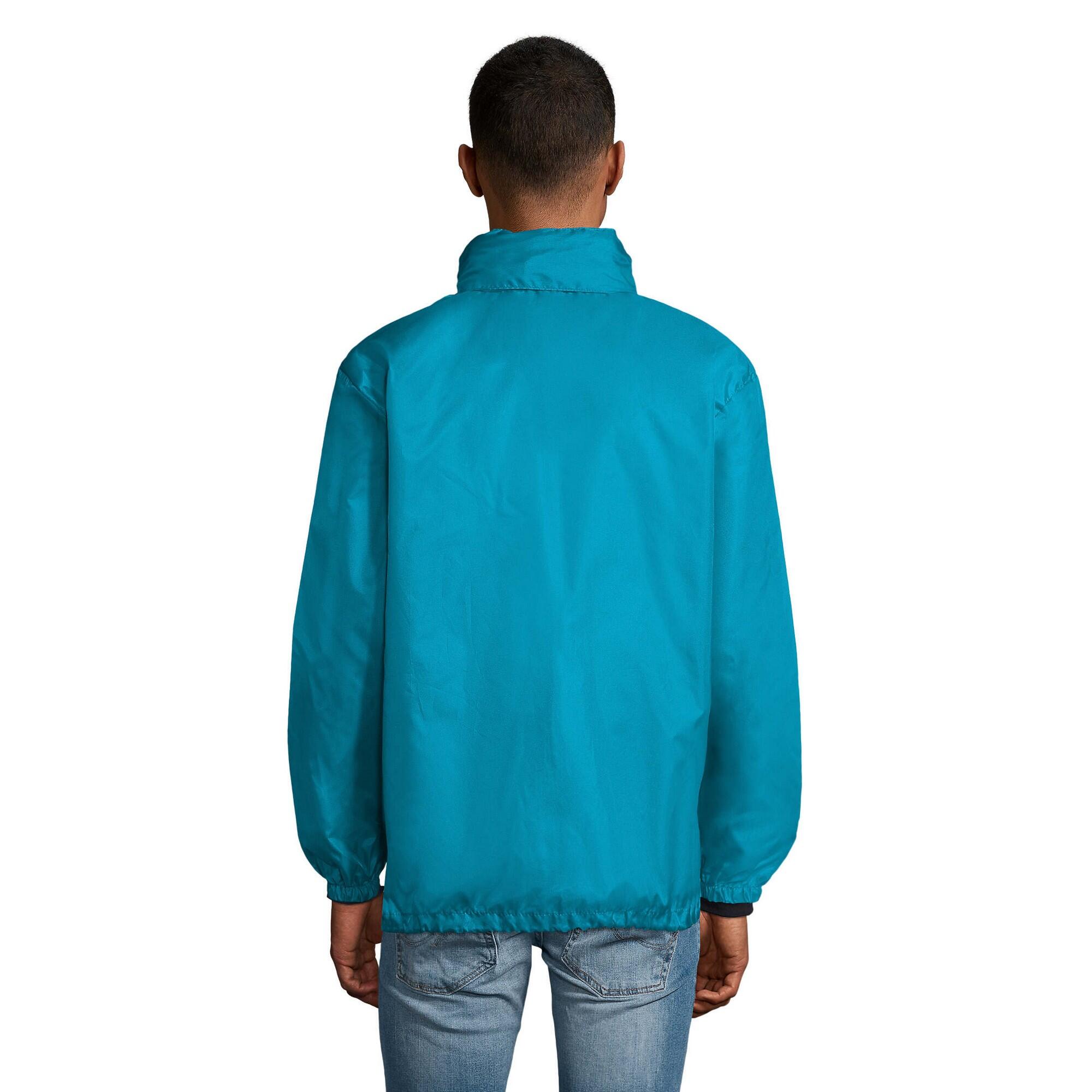 Unisex windjack met shift voor volwassenen (Aqua) 2/3