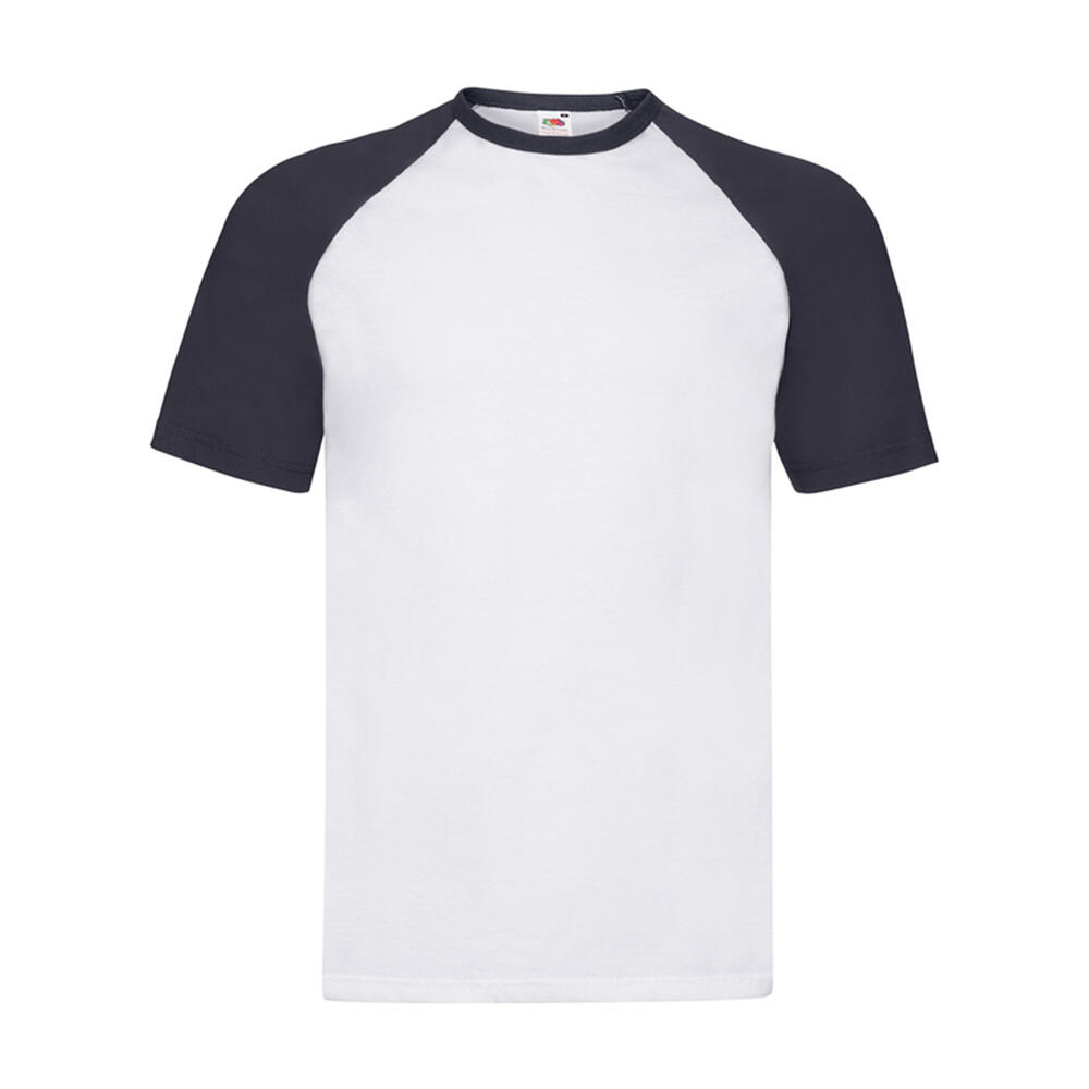Mens ShortSleeved Baseball TShirt (White/Deep Navy)