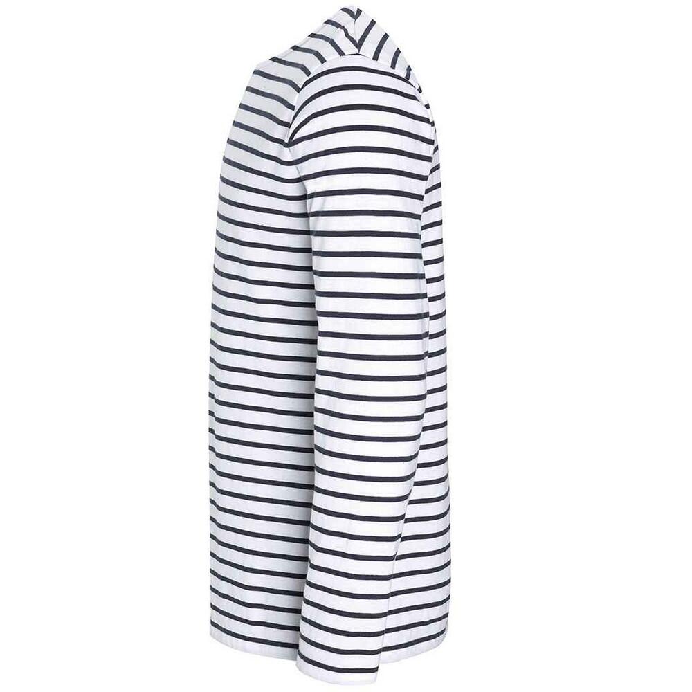 Camiseta Marine de Rayas de Manga Larga para Hombre Blanco, Marino 3/4