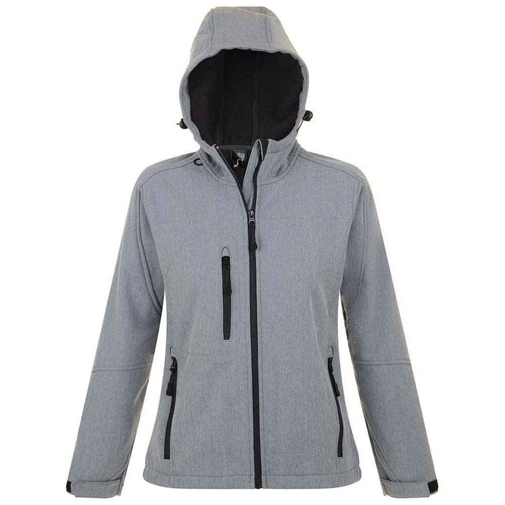 Womens/Ladies Replay Soft Shell Jacket (Grey Melange) 1/4