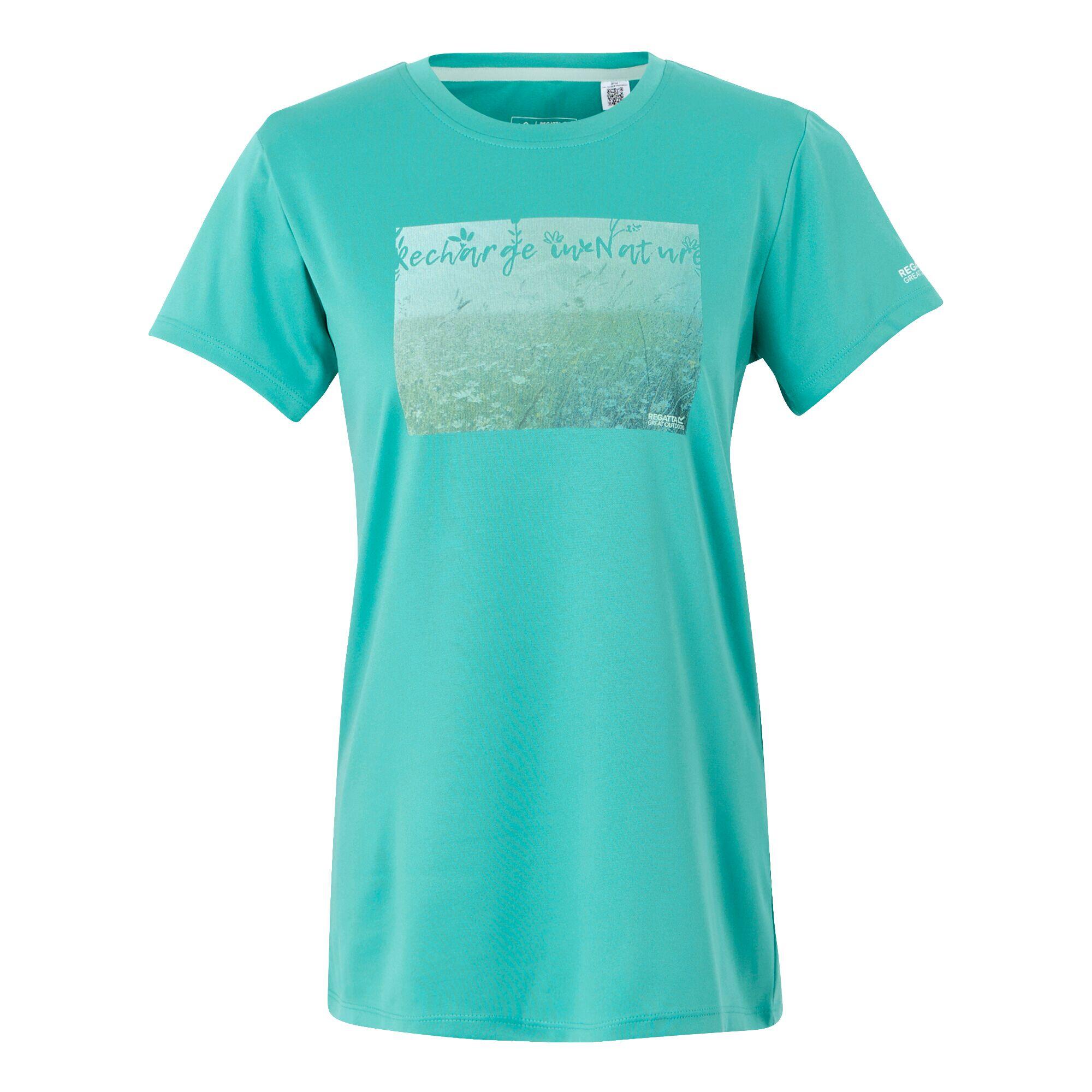 Regatta - Tshirt Motif/style Herbe Fingal Femme (turquoise Vif) - T-shirt Manches Courtes - Bleu - 36 Xs - Decathlon
