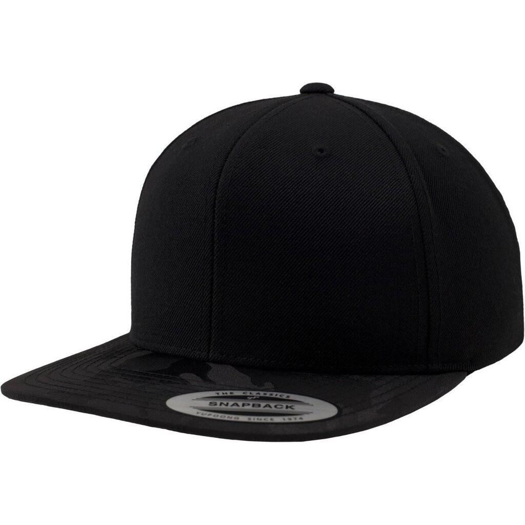 Camo Visor Snapback Cap (Black)