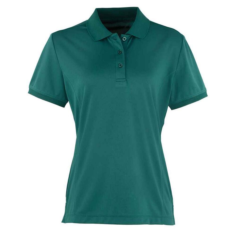 Womens/Ladies Coolchecker Polo Shirt (Bottle Green)