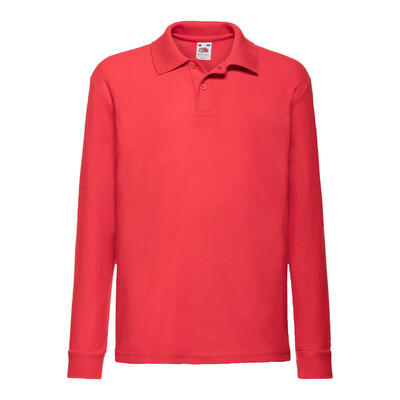 Polo shirt met lange mouwen voor kinderen/kinderen (rood)