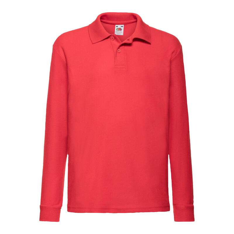 Crianças/Crianças Camisa Polo de manga comprida Vermelho