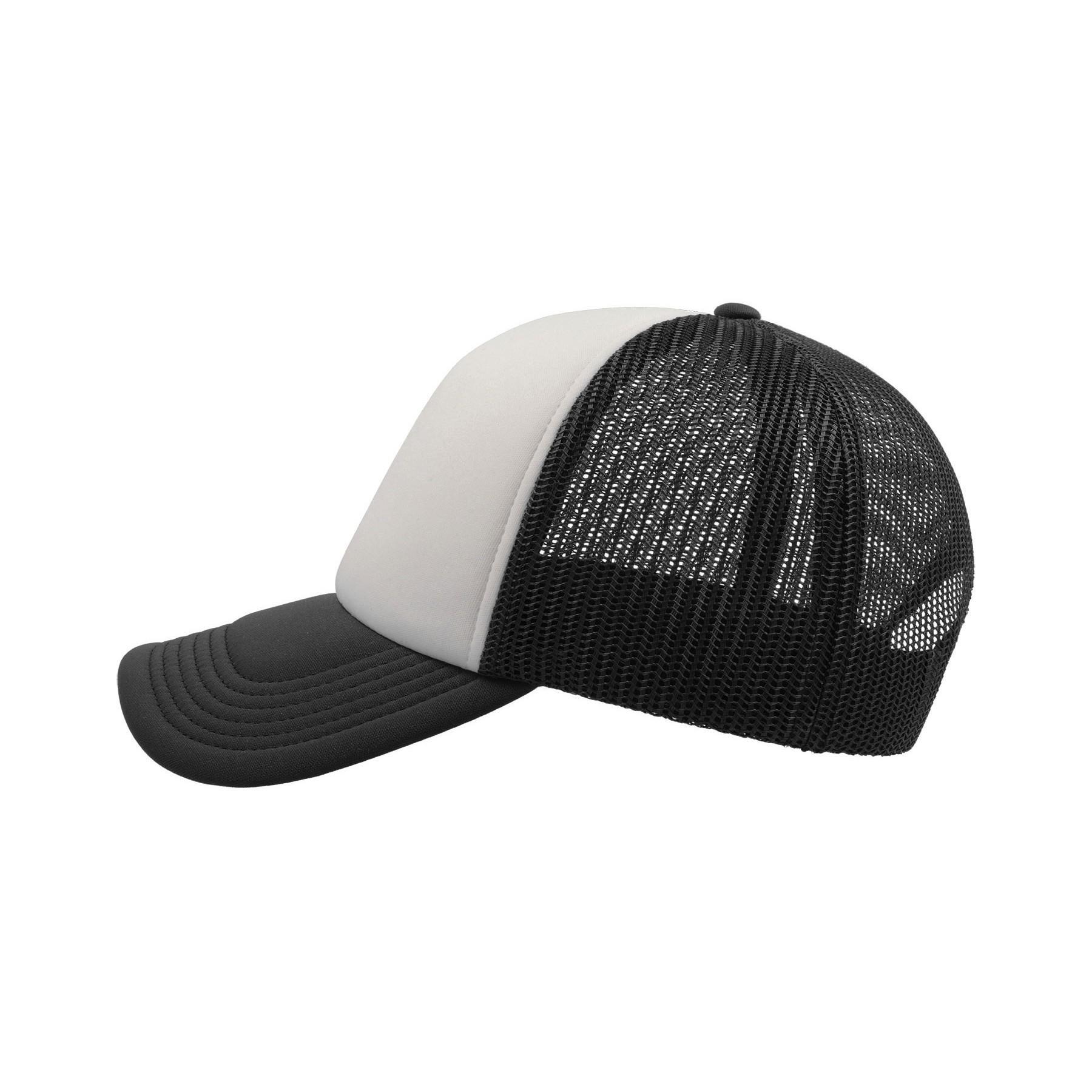 Cappellino Tipo Trucker Con Visiera Adulti/Unisex Atlantis Rapper Nero/Bianco 3/4