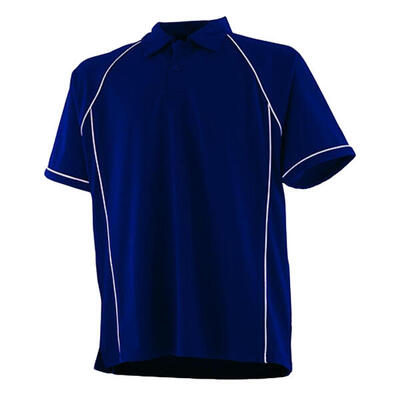 Heren performance piped poloshirt (marine / wit)