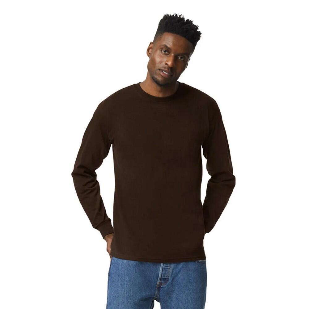 Unisex Adult Ultra Cotton LongSleeved TShirt (Dark Chocolate)