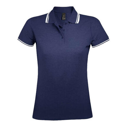 Polo PASADENA Femme (Blanc / Bleu Marine)