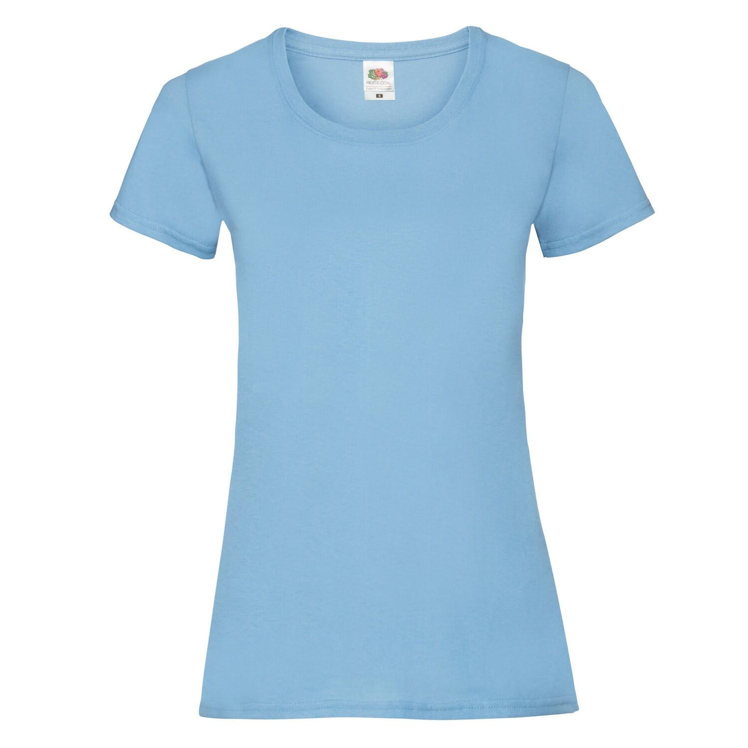 Fruit Of The Loom - Tshirt Valueweight Femme (bleu Ciel) - T-shirt Manches Courtes - Bleu - 48 Xl - Decathlon