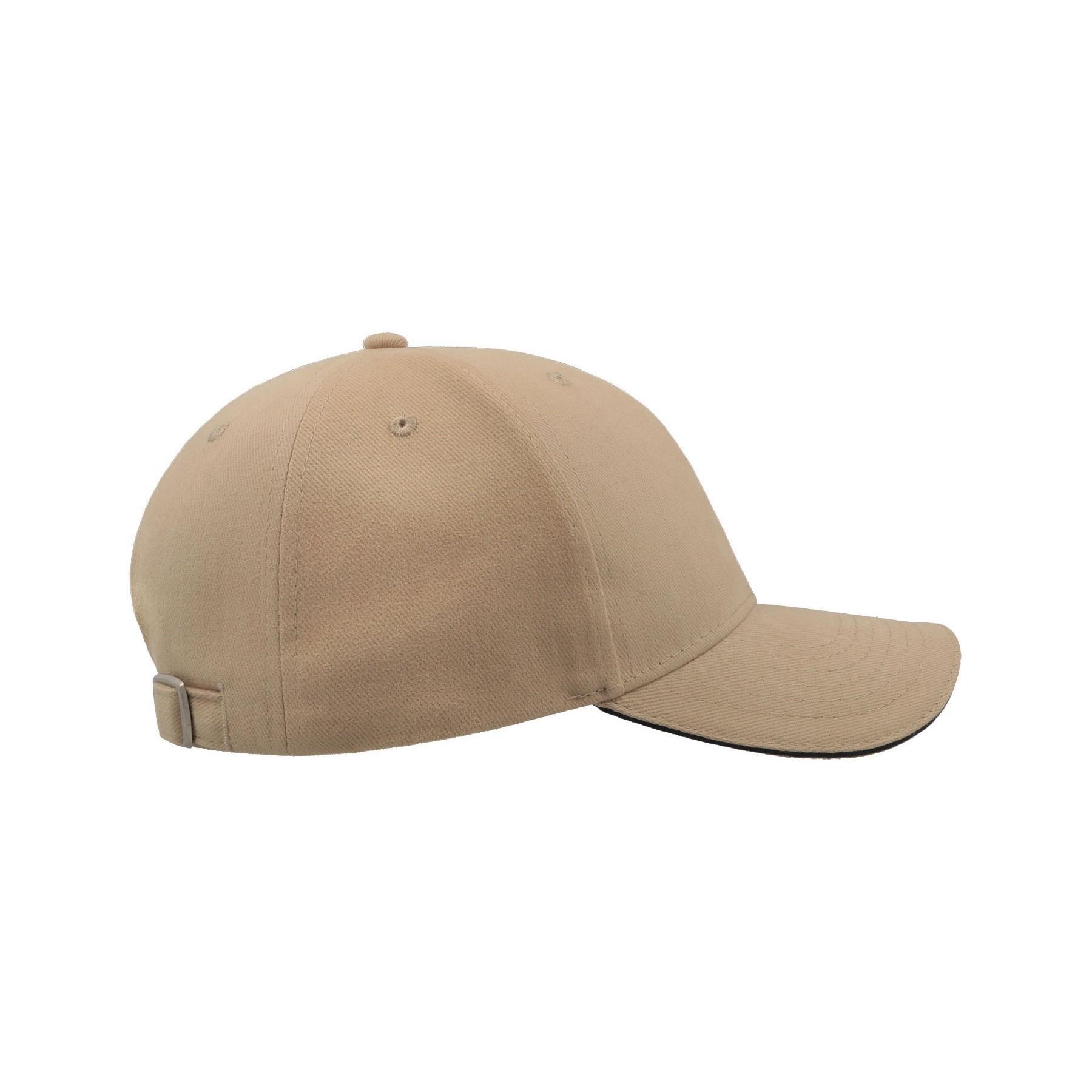 Casquette Sandwich En Coton Épais Mixte (Noir/ Ecru) 3/3