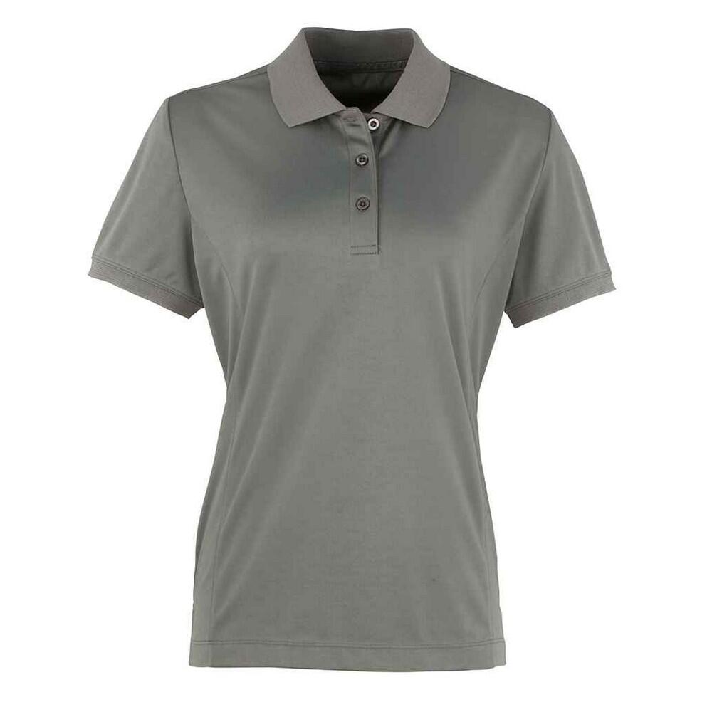 Womens/Ladies Coolchecker Polo Shirt (Dark Grey)