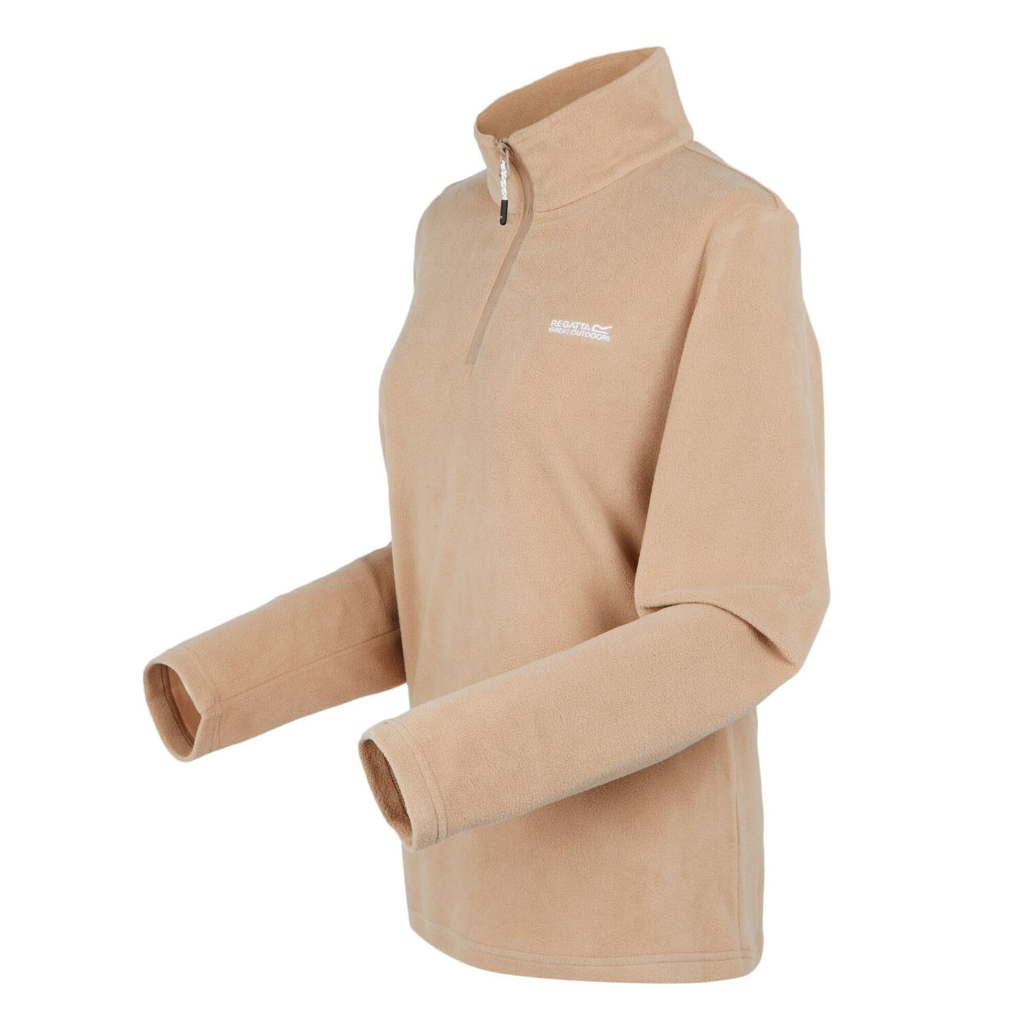 Great Outdoors Womens/Ladies Sweetheart 1/4 Zip Fleece Top (Warm Taupe) 3/5