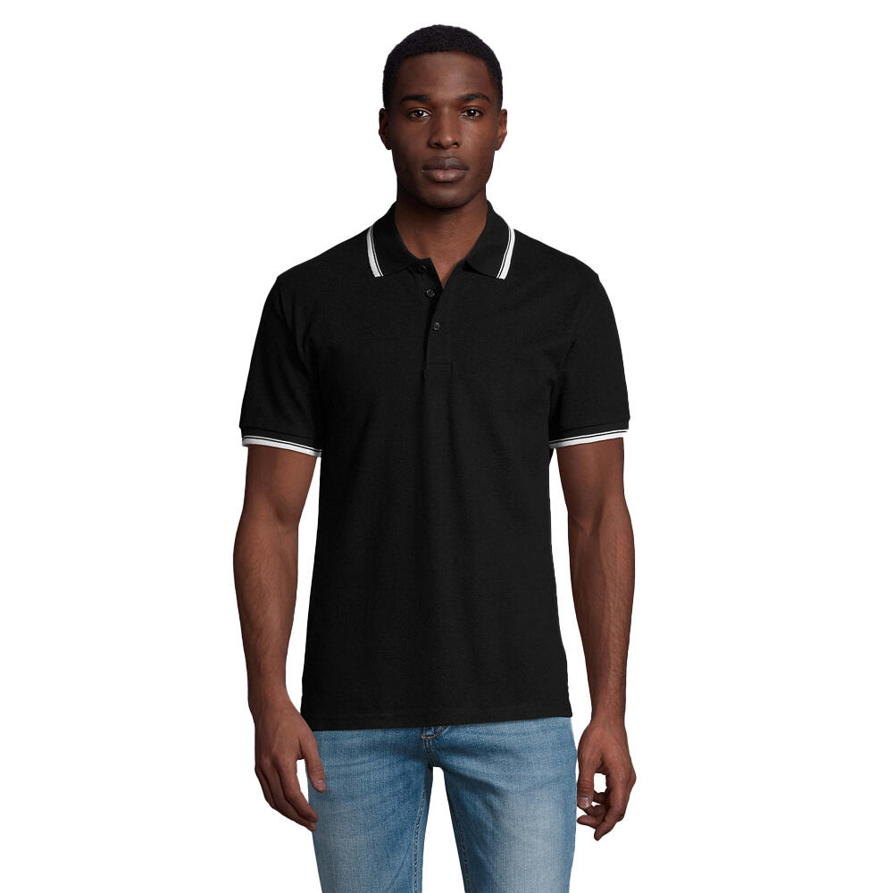 Mens Practice Contrast Polo Shirt (Black)