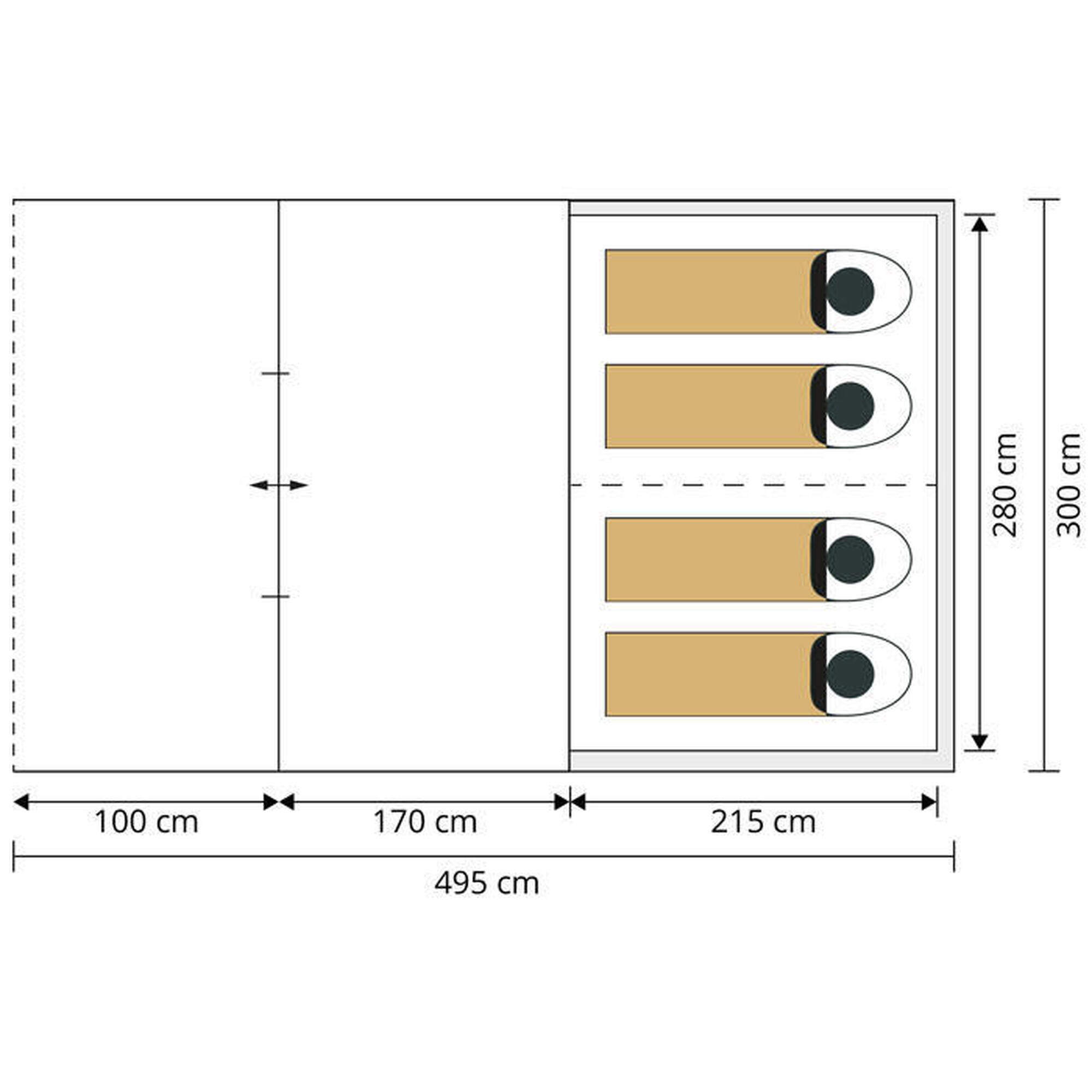 Namiot kempingowy tunelowy Hafslo 4 Sleeper Protect, 4-osobowy, 1-2 sypialnie