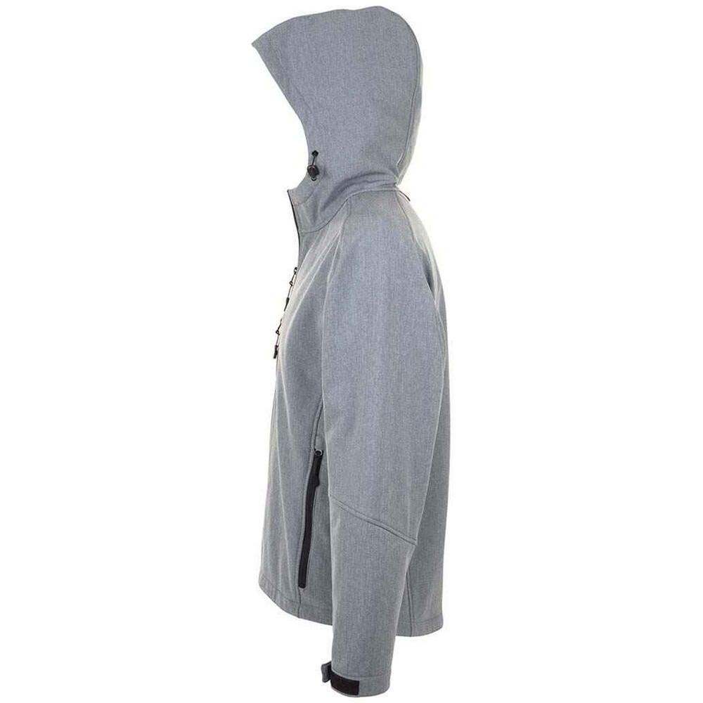 Heren Replay Soft Shell Jas met capuchon (Grijze Melange) 3/4