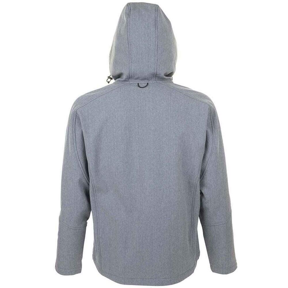 Heren Replay Soft Shell Jas met capuchon (Grijze Melange) 2/4