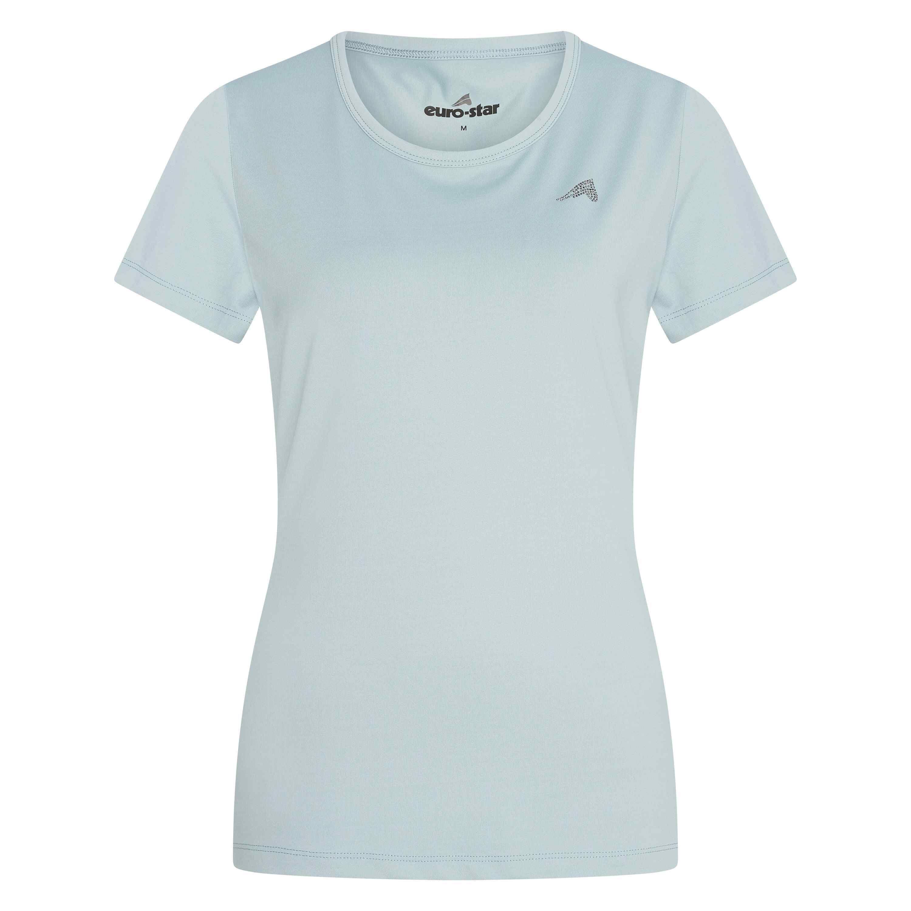 Euro-star - Maillot Équitation Femme Euro-star Enya - T-shirt Manches Courtes - Bleu|gris -  Xl - Decathlon