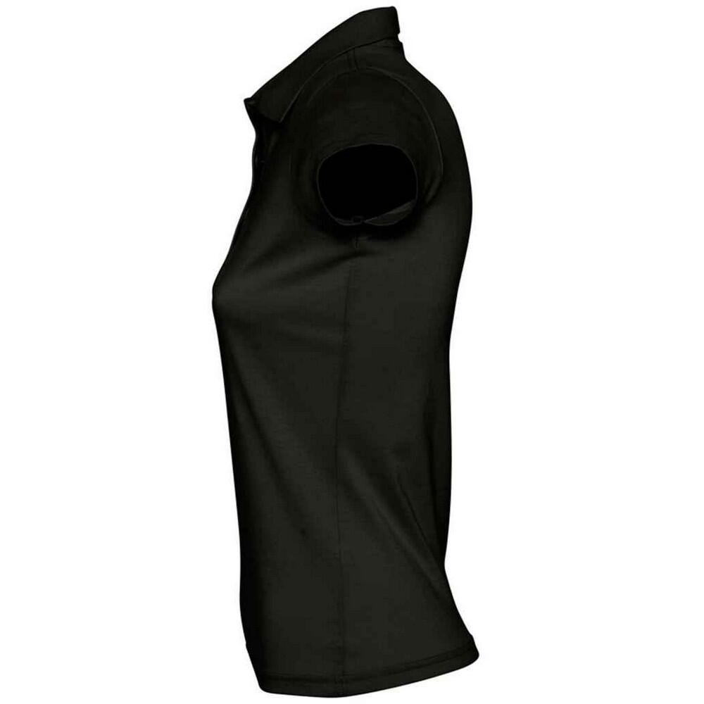 Polo Prescott de Jersey para Mujer Negro Intenso 3/4