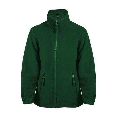 Kinderen/kinderen north zipup fleece jacket (bosgroen)