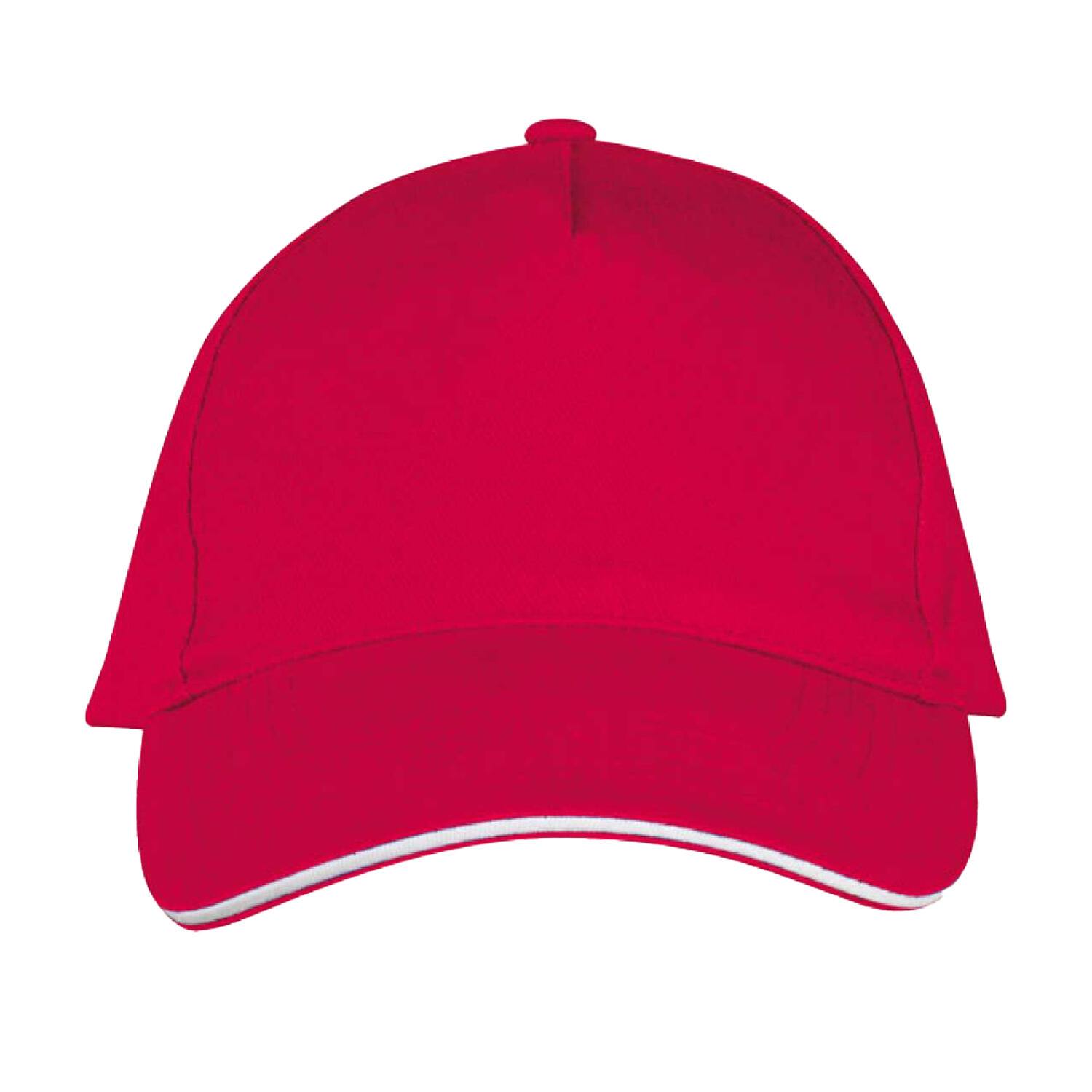 SOL'S Boné de basebol de 5 painéis de Long Beach Vermelho / Branco